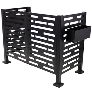 4x2 Ft Metal Air Conditioner Fence with Planter Boxes