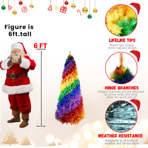 7.5ft Rainbow Spiral Christmas Tree