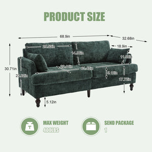 2 Seater Sofa With LED Light, USB Charging Port, And Storage Bag