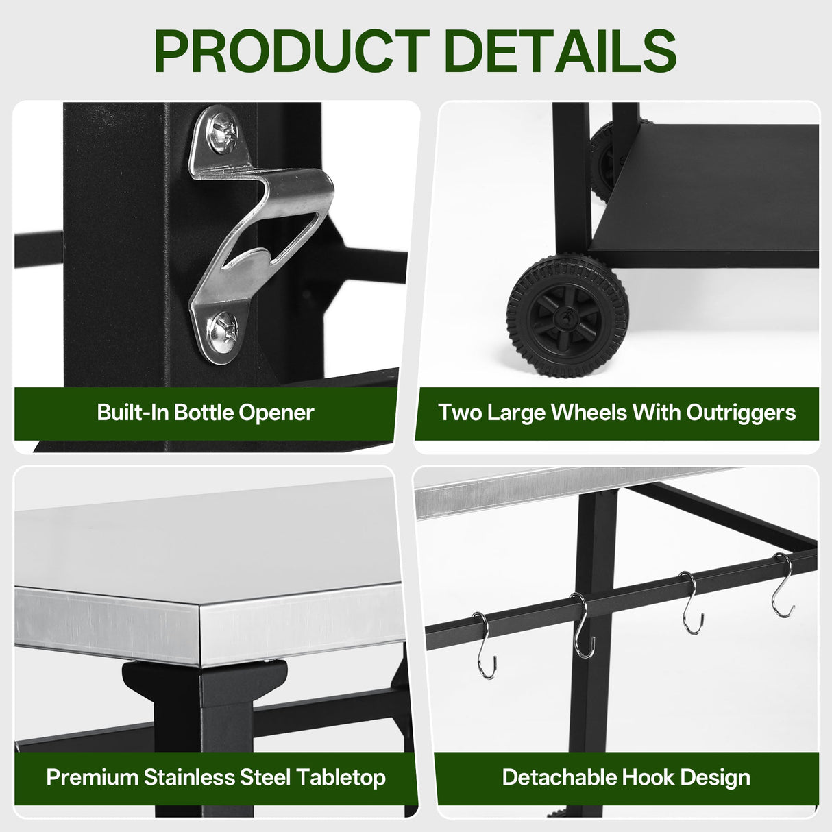2-Tier Outdoor Grill Cart