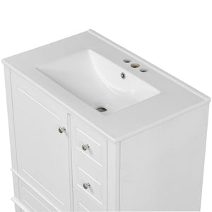 Freestanding Bathroom Vanity With Sink, Soft Close Door, 3 Drawers