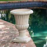 26.5" H Classic Antique White Italian MGO Urn Planter