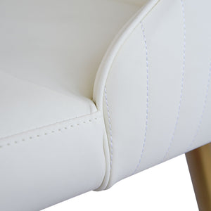 Modern Sponge-Filled Dining Chair, Solid Wood Metal Legs, Suitable For Restaurants, Living Rooms And Rooms (Set of 2) - White