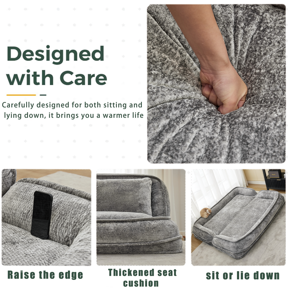 Double Human Dog Bed Loveseat - Extra Large Floor Couch