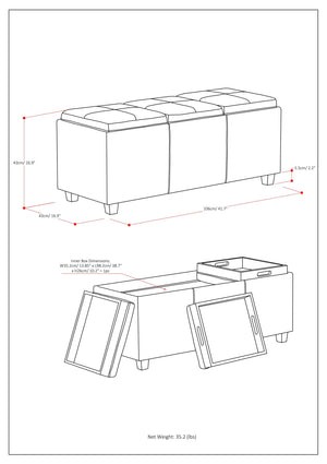 Avalon - Upholstered Storage Ottoman
