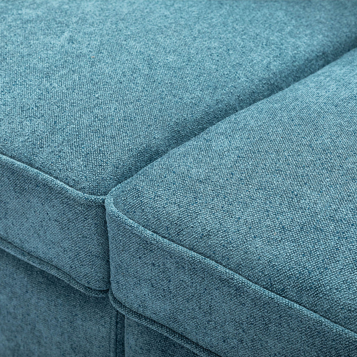 Modern Fabric Sofa With Cushions, Sleek Arm Design
