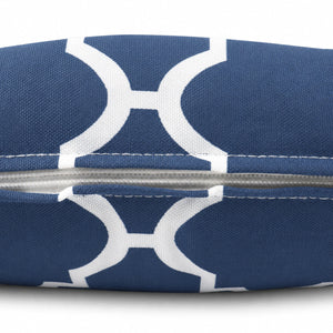4 Pack Outdoor Lumbar Pillow with Inserts - Navy Trellis