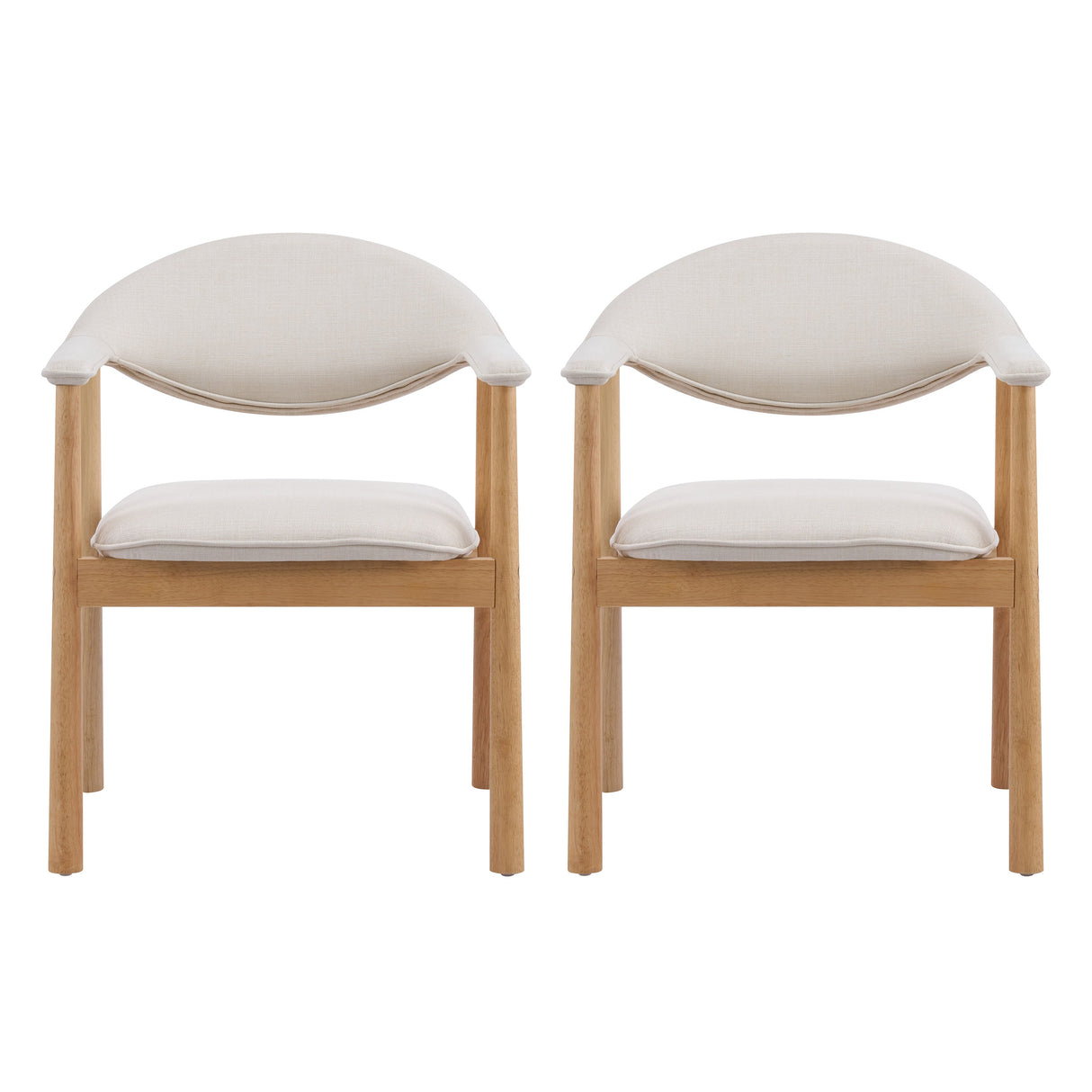 Upholstered Dining Chairs with Curved Back