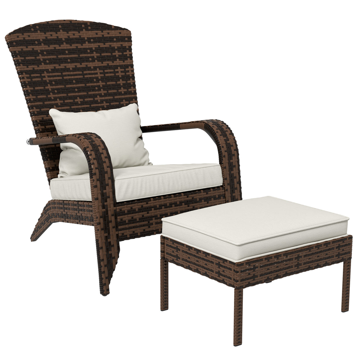 The Tyler Wicker Adirondack Chair with Ottoman