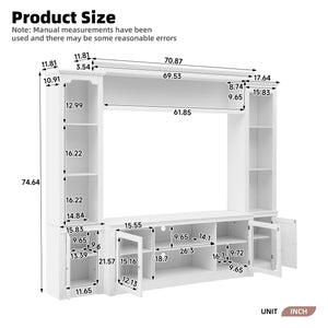 All-In-One TV Stand with Bookcase for TVs Up To 65" - Black or White
