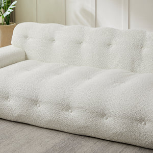 87.4-Inch Cloud Series Minimalist Button-Tufted Square Arm Three-Seater Sofa