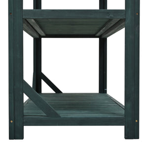 TOPMAX 65' Large Wooden Farmhouse Rustic Outdoor Potting Bench Table