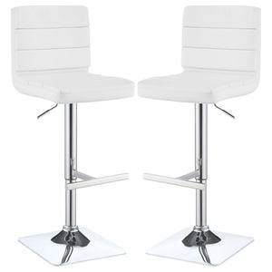 Fresco - Upholstered Adjustable Bar Stool (Set of 2) - White