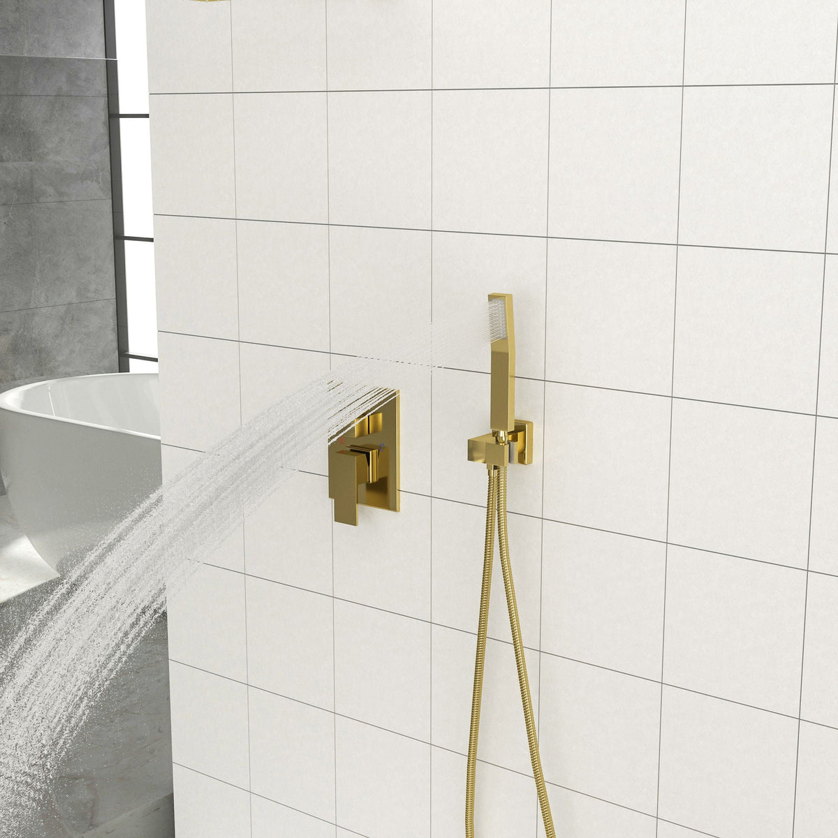 Dual Shower Head 10" Wall Mounted Shower System with Anti-Scald Valve - Black, Gold, or Gray