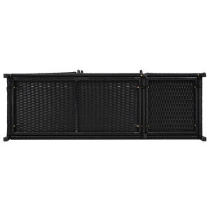 K&K 47.5"W Wicker Outdoor Storage Cabinet with Tempered Glass Desktop