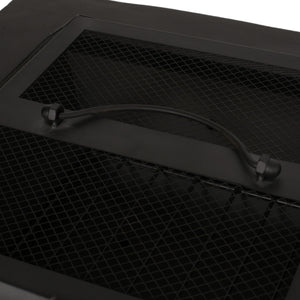 Outdoor Square Mgo Wood Burning Fire Pit - Dark Gray