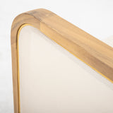 Outdoor acacia wood patio club chair, patio furniture, beige