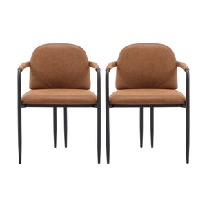Modern Dining Chair Set With Durable Iron Frame And Comfortable Fabric Upholstery