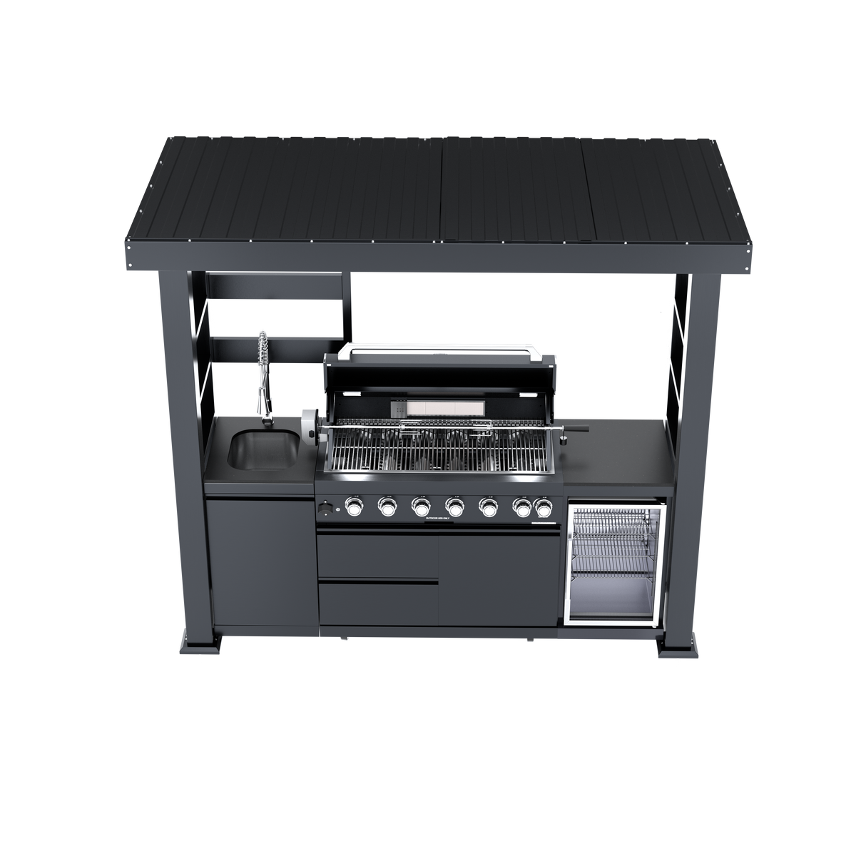 94-Inch 6-Burner Deluxe Stainless Steel Gas Outdoor Kitchen Grill