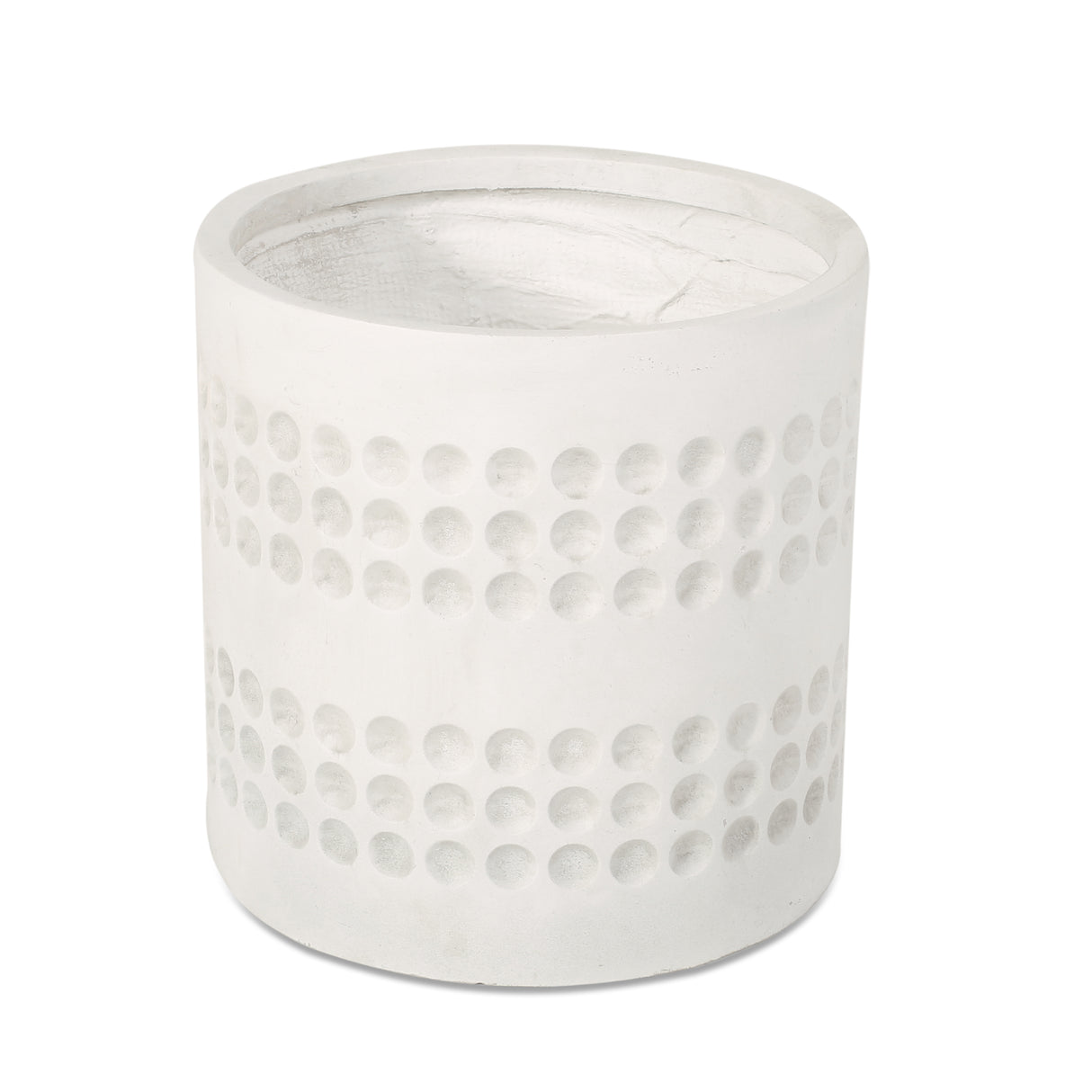 Antique white round planter