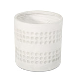 Antique white round planter