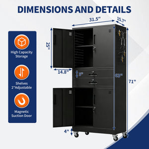 Metal Storage Cabinet with Two Drawers