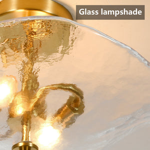 16.5' Glass Semi Flush Mount Ceiling Light Fixture