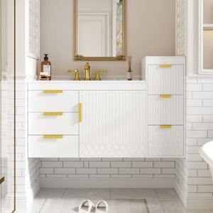 Wall Mounted Bathroom Cabinet With Side Cabinet Combo
