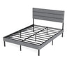 Upholstered Platform Bed Frame With Headboard, No Box Spring Needed, Underbed Storage