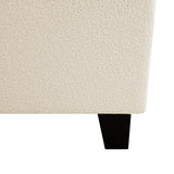 King Size Bed Frame with Upholstered Teddy Velvet Headboard