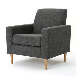 Nebulize - Upholstered Fabric Club Chair With Button Tufted And Square Off Arm And Back