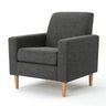 Nebulize - Upholstered Fabric Club Chair With Button Tufted And Square Off Arm And Back