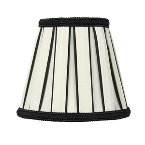 5"W x 5"H Eggshell with Black Chandelier Clip-On Lampshade