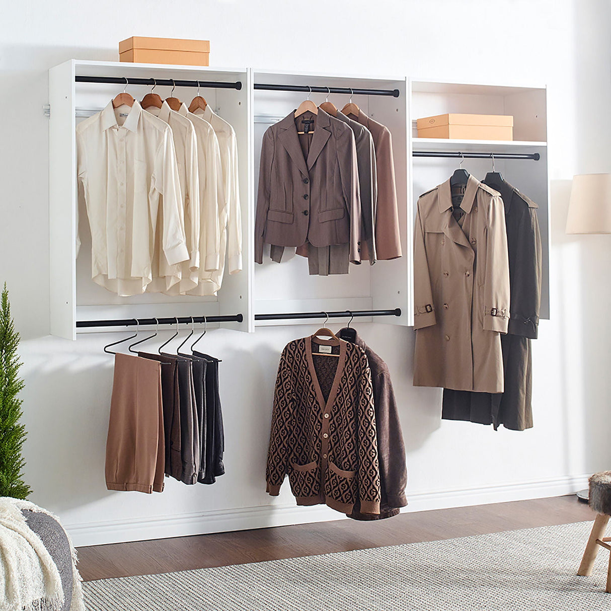 Devi - Wall Mounted Wood Closet System