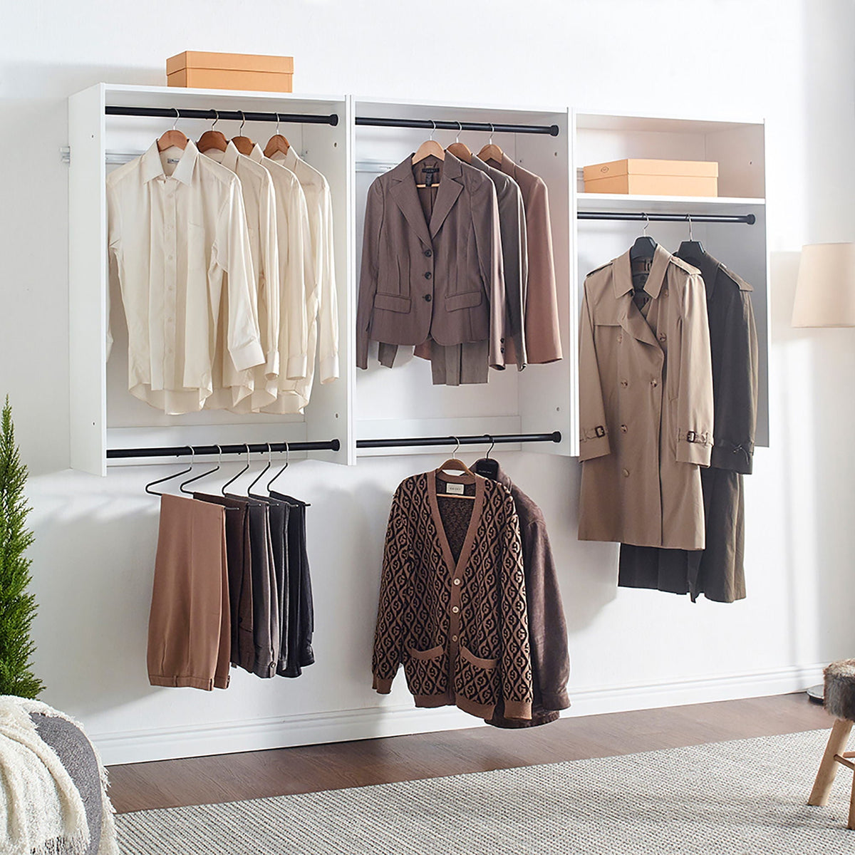 Devi - Wall Mounted Wood Closet System