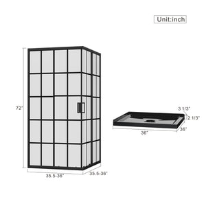 Goodyo Corner Shower Enclosure with Double Sliding Doors