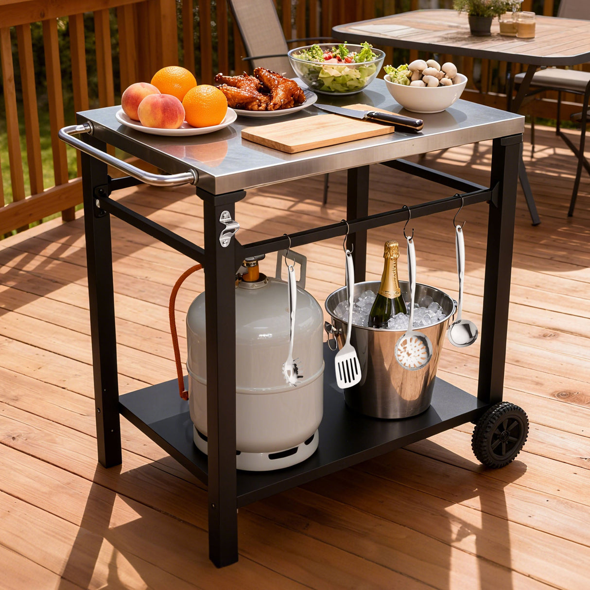 2-Tier Outdoor Grill Cart