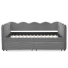 Gingham Daybed With USB Charging Port, Wave-Shaped Design
