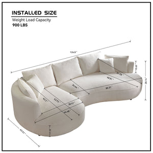 Curved Sofa with Ingenious Shape in Beige
