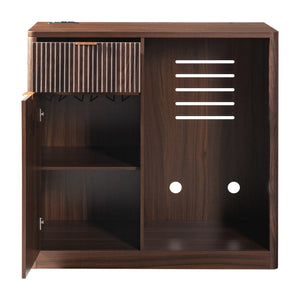 K&K 2-Piece Coffee Bar Cabinet with Fridge Space