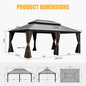 14x20FT Hardtop Gazebo