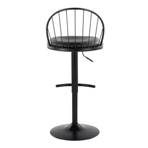 Riley - Farmhouse Adjustable Height Barstool With Swivel With Rounded T Footrest (Set of 2)