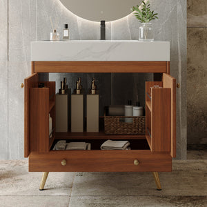 Mid-Century Free-Standing Bathroom Vanity