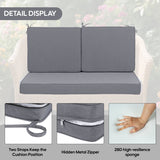 Set of 3 Outdoor Loveseat Cushion Set 48 x 24 Inch - Gray
