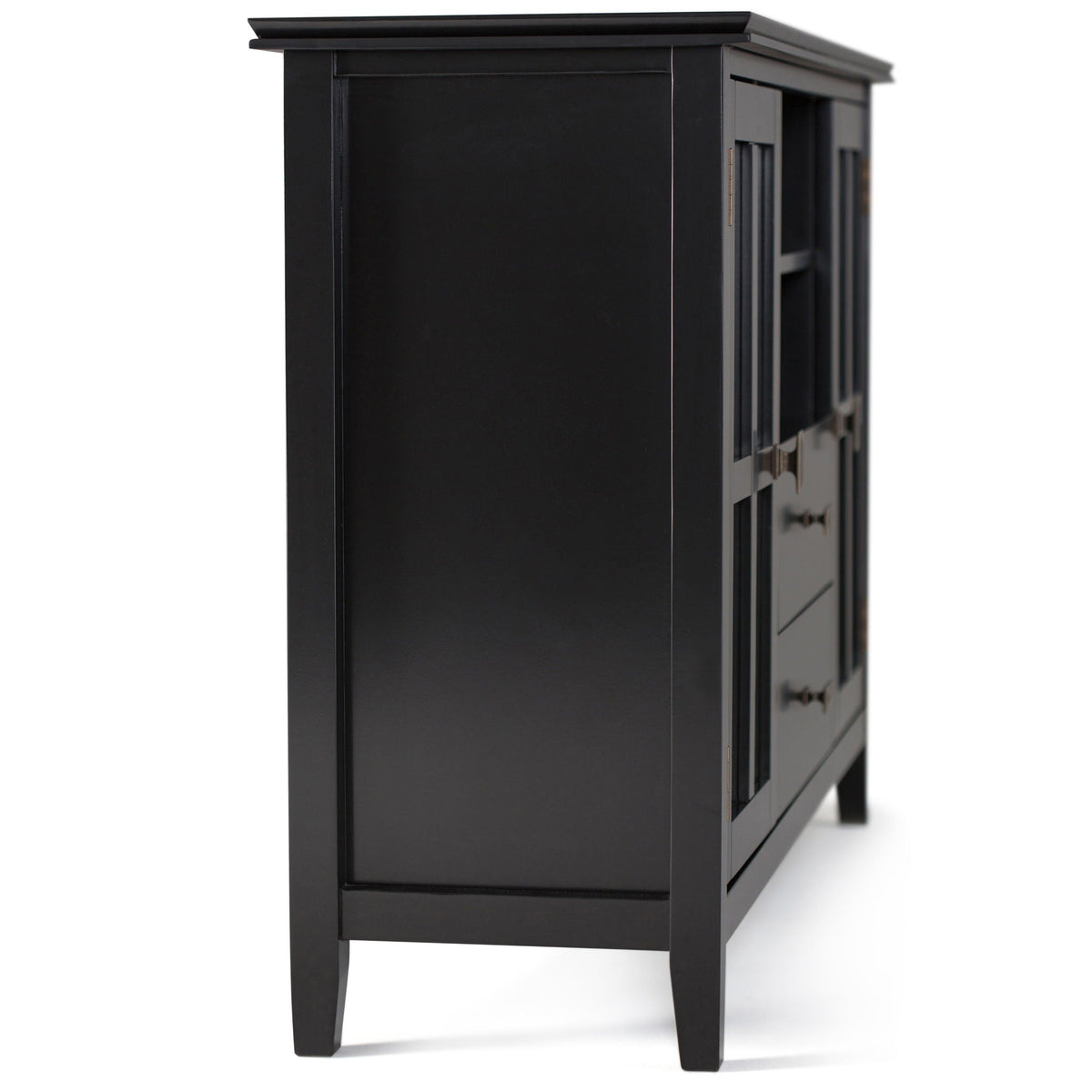 Handcrafted Tall TV Media Stand with Glass Doors and Storage - Multiple Colors