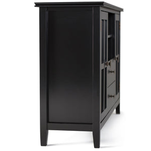 Handcrafted Tall TV Media Stand with Glass Doors and Storage - Multiple Colors