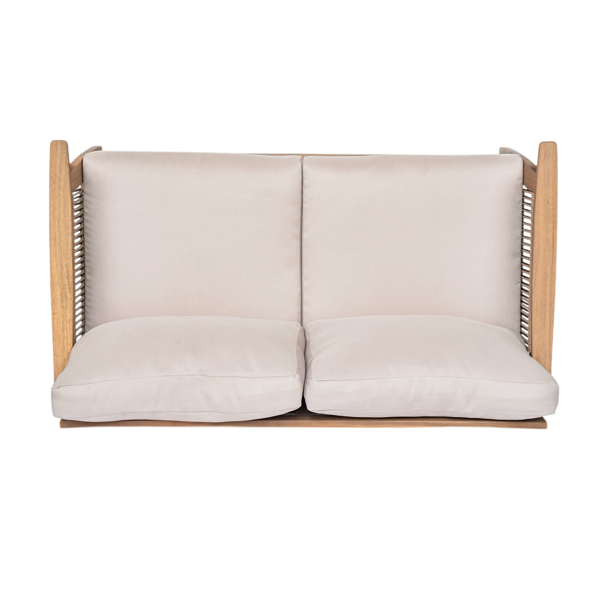 Outdoor 2pc Acacia Wood and Rope Patio Chat Set