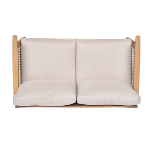 Outdoor 2pc Acacia Wood and Rope Patio Chat Set