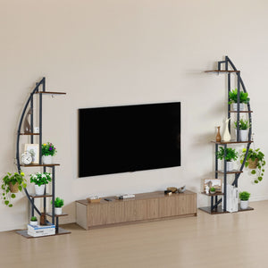 63-Inch Tall 6-Tier Indoor Plant Stand with Grow Lights (2-Pack)