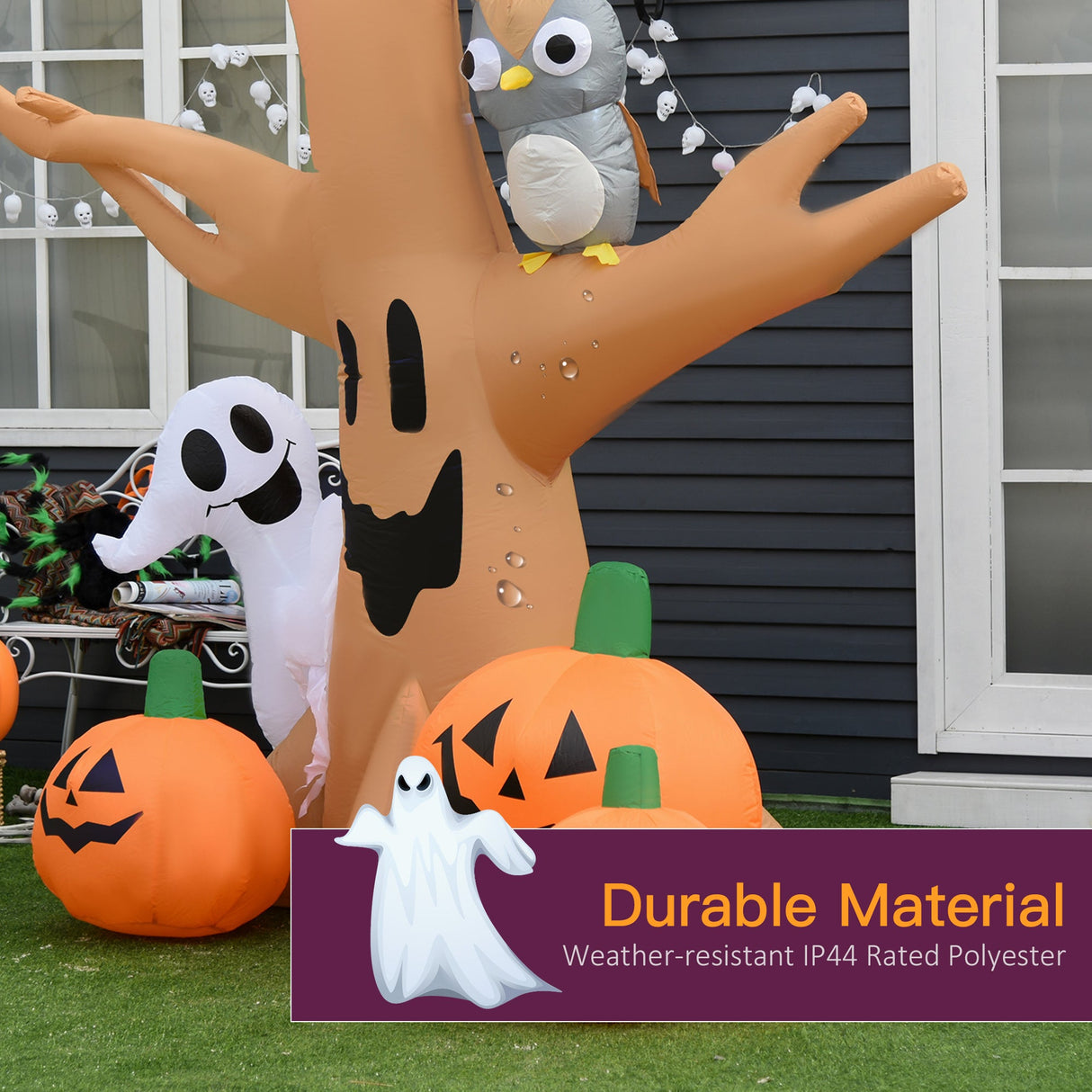 HOMCOM 7.5' Tall Lighted Halloween Inflatable Yard Decoration